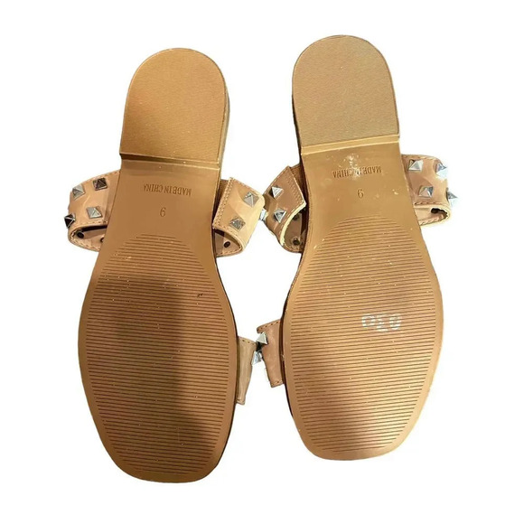 Steve Madden Skyler Tan/Beige Studded Design Slide Sandals‎ Size US 9 - Picture 3 of 4